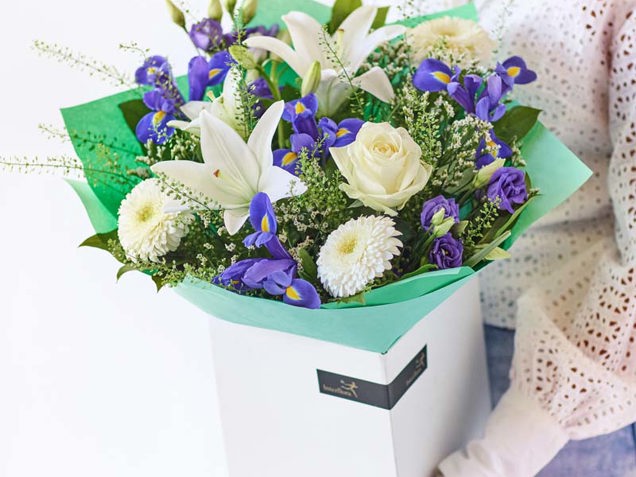 Brilliant Blue and White Bouquet image