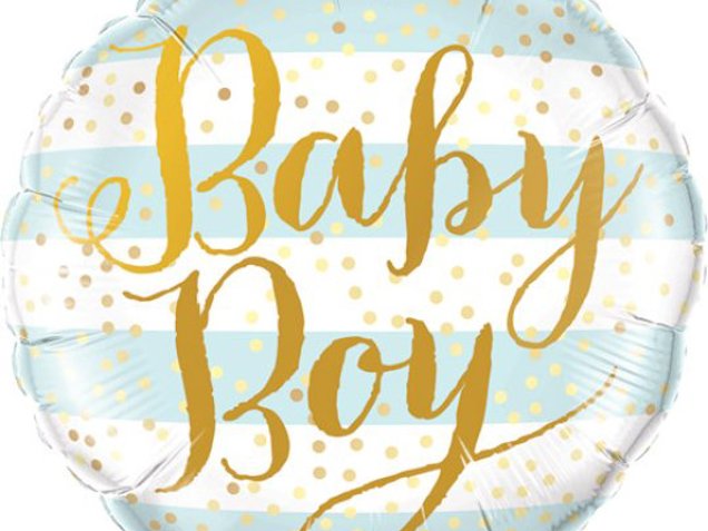 Blue stripes Baby Boy Balloon 18" foil image