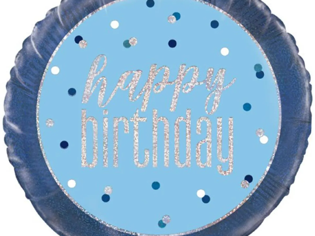 Blue Happy birthday Balloon 18" foil image