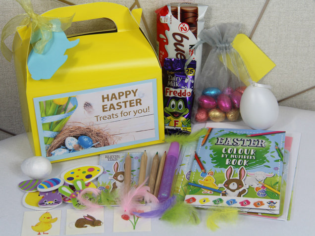 Easter Kids Box with filling - Yellow Box