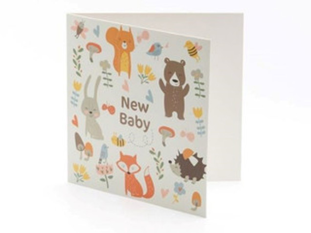 New baby card wildlife image