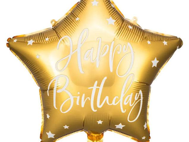 Gold star Happy birthday Balloon 18" foil image