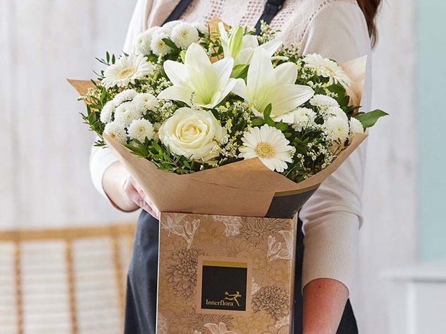 Neutrals hand-tied bouquet made with the finest flowers image