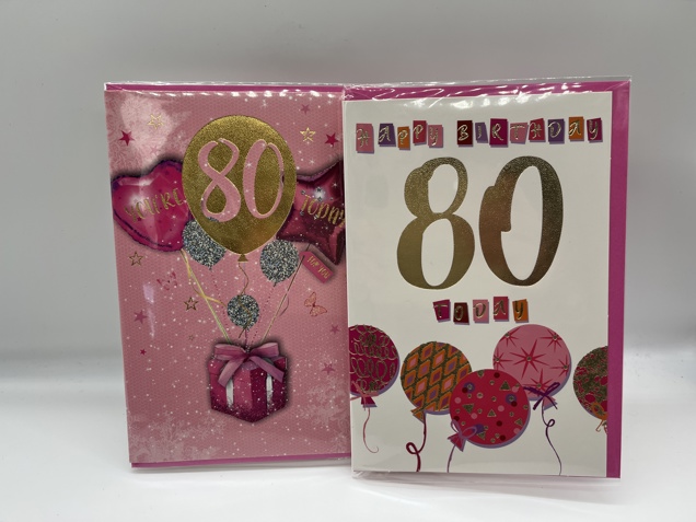 80th birthday card balloons  image