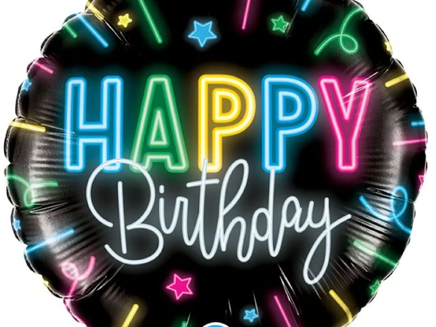 Happy birthday Neon Balloon 18" foil image