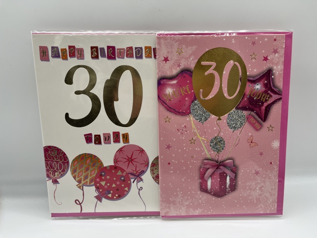 30th birthday card balloons image